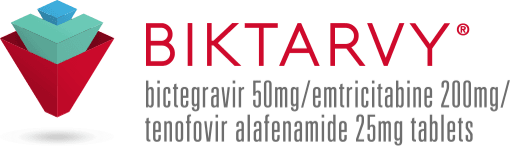 BIKTARVY (bictegravir, emtricitabine, and tenofovir alafenamide) logo.