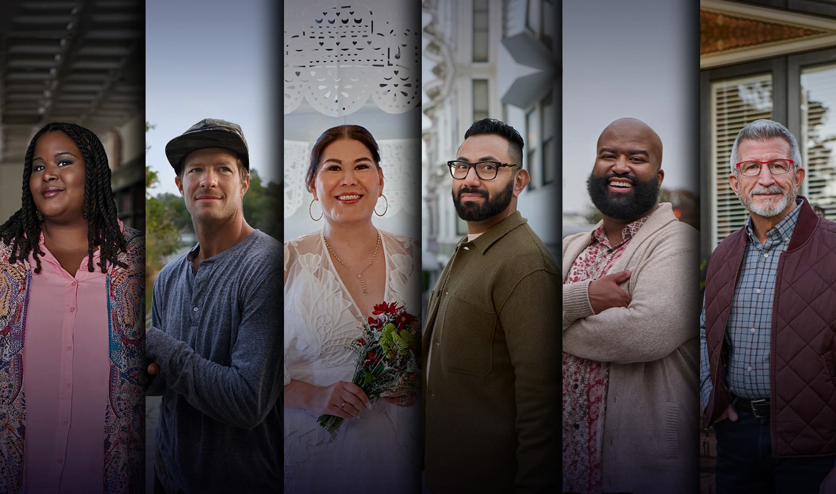 Nikki, Zach, D’Eva, Elias, Phil, and Theron smiling.